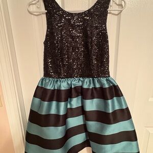 Leifsdottir Black and Blue Striped Dress